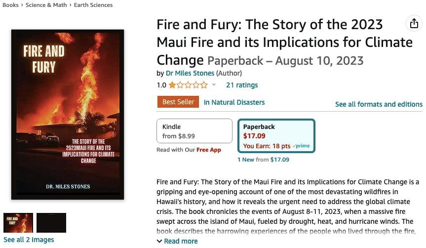 El Libro Escrito Por Ia Sobre El Incendio Forestal De Maui Se Est