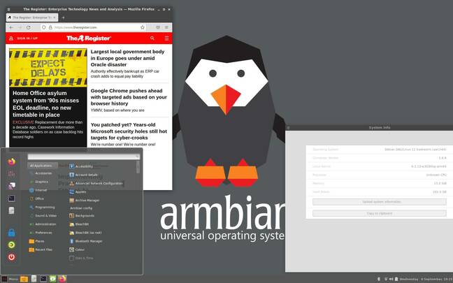 Armbian's Cinnamon desktop: Debian 12.1 for Arm64, plus the drivers and tweaks needed for the X13s