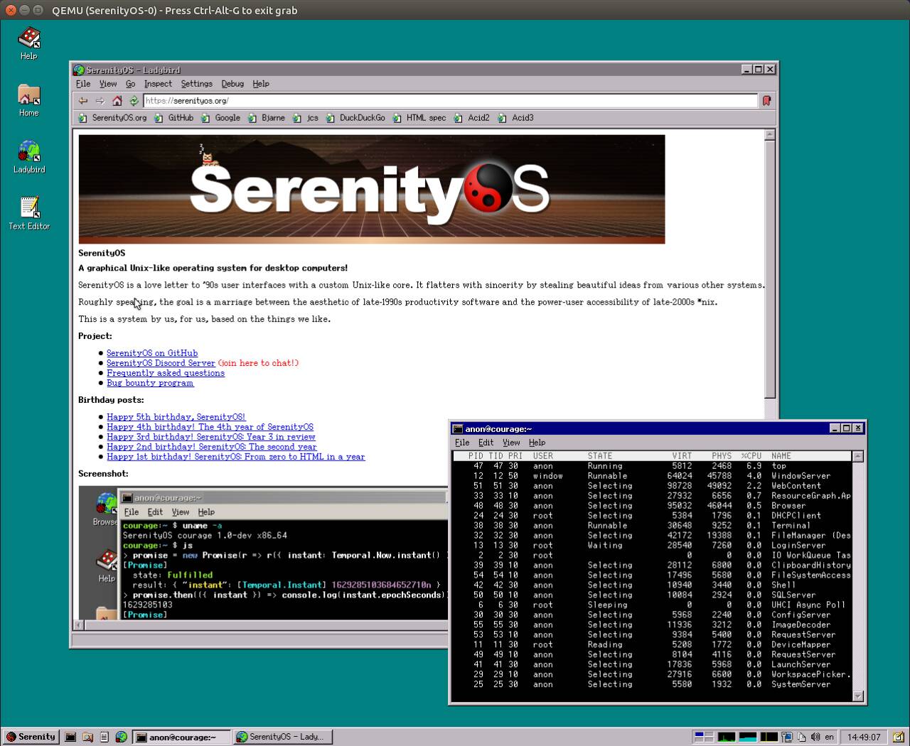 Serenity is a pleasing combination of a classic-Windows-like UI and some of the simplicity that Unix once had, decades ago.