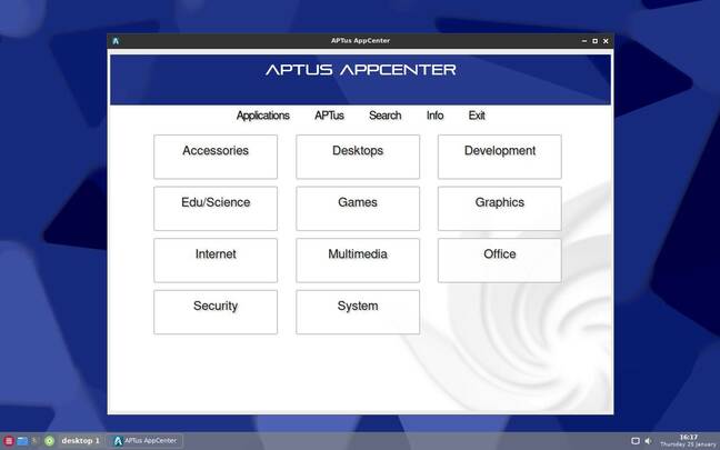 APTus is a sort of app store for Debian packages. There are also metapackages and scripts to drive it from the shell