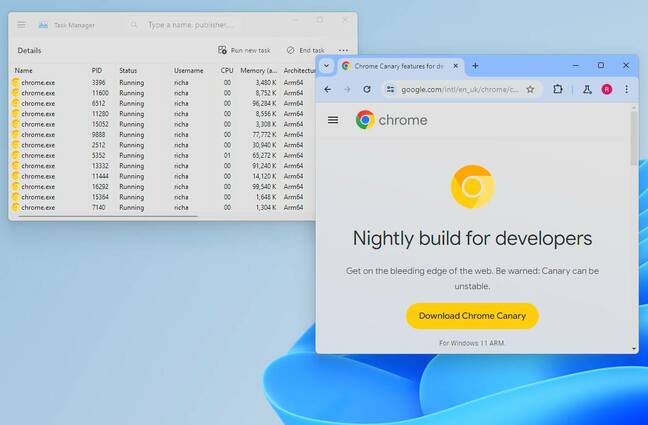Google Chrome on Windows on ARM