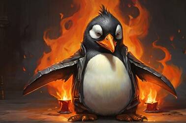 Flaming penguin