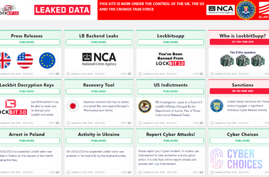 LockBit's leak blog defaced by the NCA after taking control in February 2024