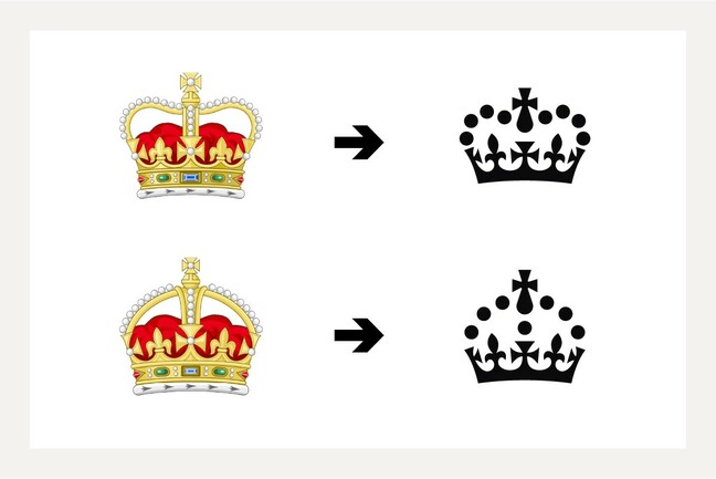 New and old Gov UK crown