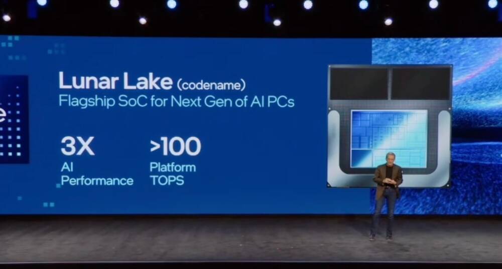 Intel Vision  Intel claims its forthcoming Lunar Lake CPUs will have over 100 Tera Operations Per Second (TOPS) of AI performance – 45 of them from 