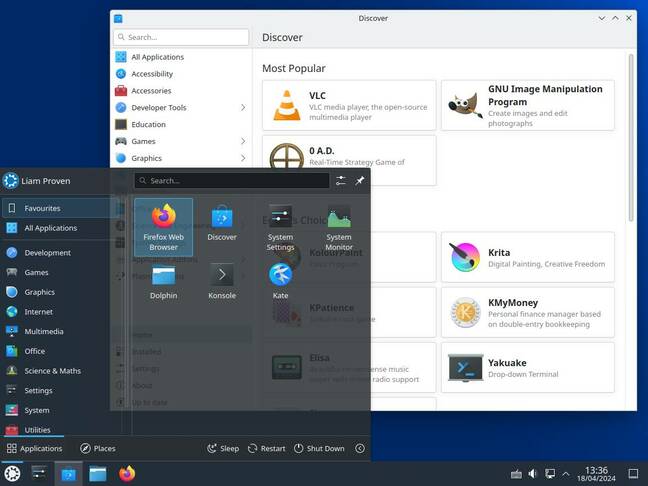 The beta of Kubuntu 24.04 shows what the Discover app is meant to look like