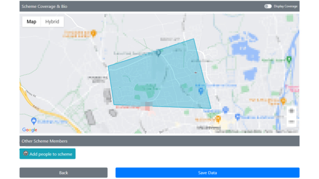 Neighbourhood Alert's map-based geographical catchment selector