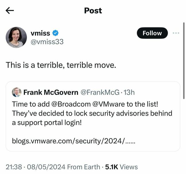 X post from upset infosec expert X post from upset infosec expert