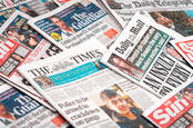 A collection of UK national daily newspapers