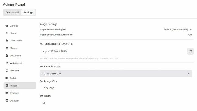 Once connected in the Open WebUI dashboard, you can start generating images directly from your LLM chats
