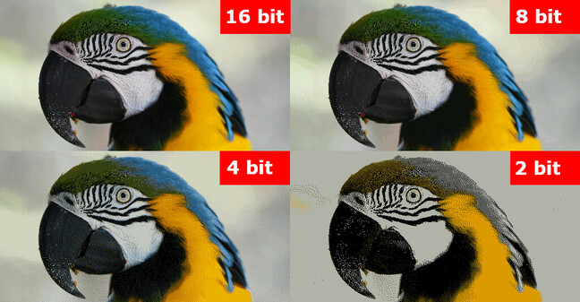 LLM quantization is a bit like the color depth of the image. Lower bit depths will save you space, but cost you in quality.