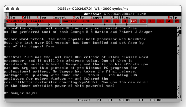 wordstar 7 on macos
