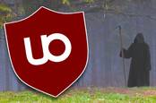 Grim reaper by the uBlock Origin logo