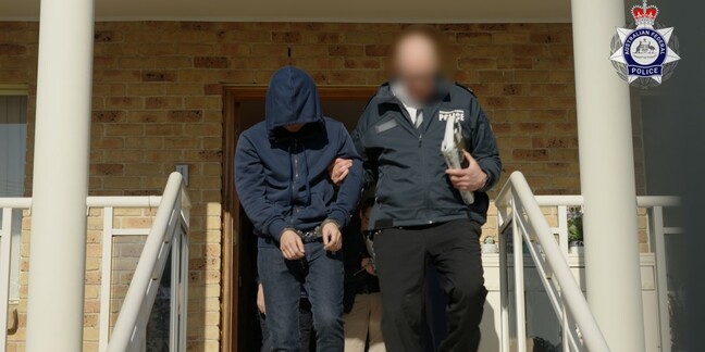 Operation Kraken Australian Federal Police arrest an alleged cyber-crim wearing an actual hoodie