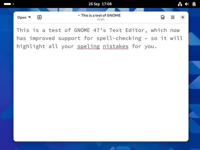 Gedit is dead, long live Text Editor, now with integrated spell-checking.