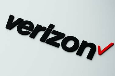 Close up of the Verizon logo