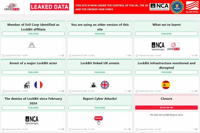 LockBit's leak blog, under the control of Operation Cronos, revived to issue news of four arrests of suspected gang associates