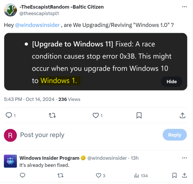 Win 1 typo