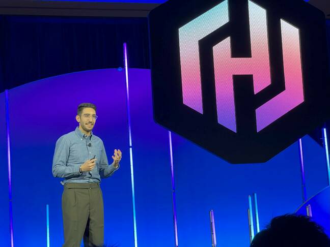 HashiCorp CTO Armon Dadgar on stage at HashiConf 2024 (pic: Richard Speed)