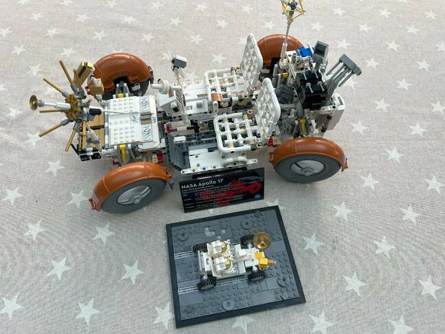 Lego Lunar Roving Vehicle and a minifig version