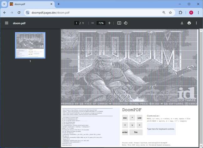 It is Doom … working in a PDF document