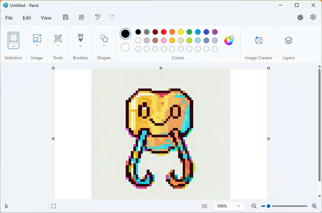 Clippy según el creador de imágenes en pintura