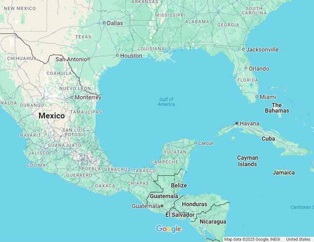 Gulf of America on Google Maps