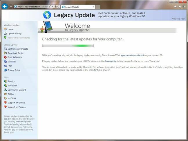 Legacy Update not only fetches whatever patches exist, but some drivers, and can activate Windows, too