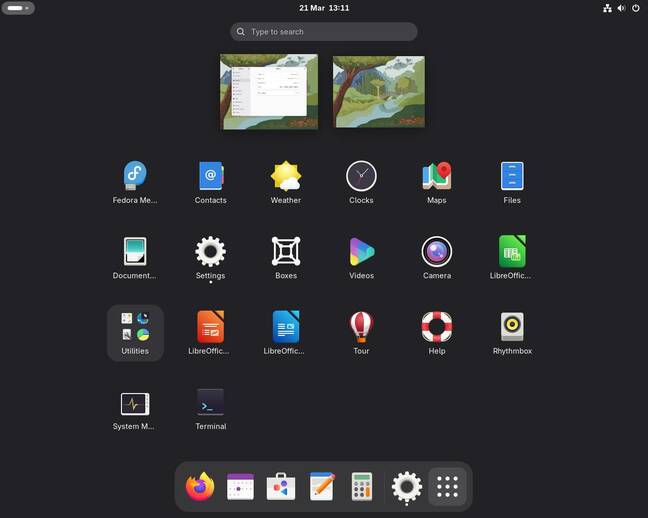 GNOME 48 application grid at 1280*1024, allowing most of the names to be shown in full.
