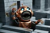 Frustrated robot in a maze