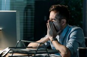 Using computer at night while very tired