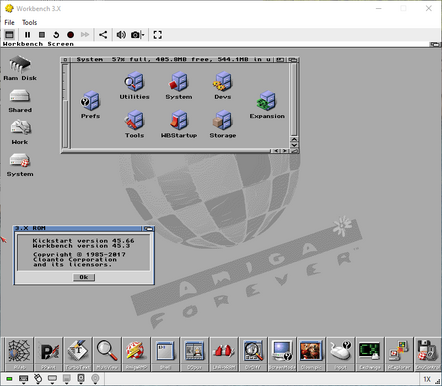 Haage & Partner's AmigaOS 3.9 running inside Amiga Forever – a little more colorful than the old days Haage & Partner's AmigaOS 3.9 running inside Amiga Forever – a little more colorful than the old days