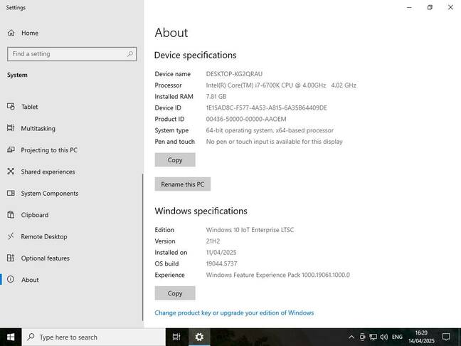 Windows 10 IoT Enterprise LTSC – looks just like any other version, but gets updates until 2032. Windows 10 IoT Enterprise LTSC – looks just like any other version, but gets updates until 2032.