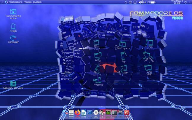 One of the few animated effects we could grab was the dissolving of a closed window into spinning cubes. One of the few animated effects we could grab was the dissolving of a closed window into spinning cubes.