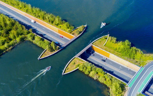 Aquaduct Veluwemeer, Nederlands.