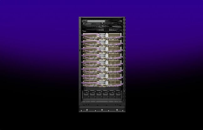 Here's what the multi-blade system powering Amazon's Trn2 instances looks like