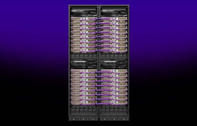 Amazon's Trn2 UltraServer meshes together four Trn2 systems into a single 64-chip compute domain