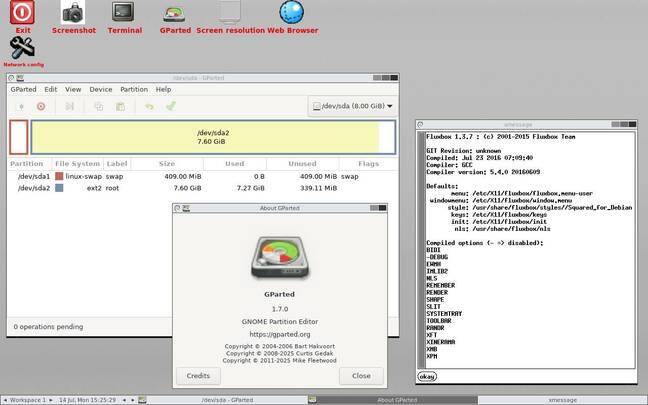 GParted Live is very basic but it contains some very handy essentials, and little else.