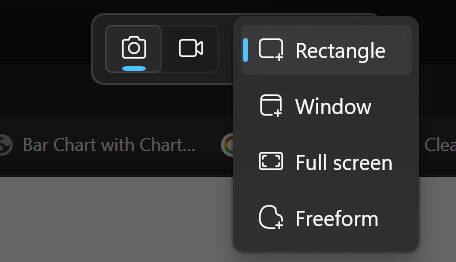 Choose a mode in Snipping Tool