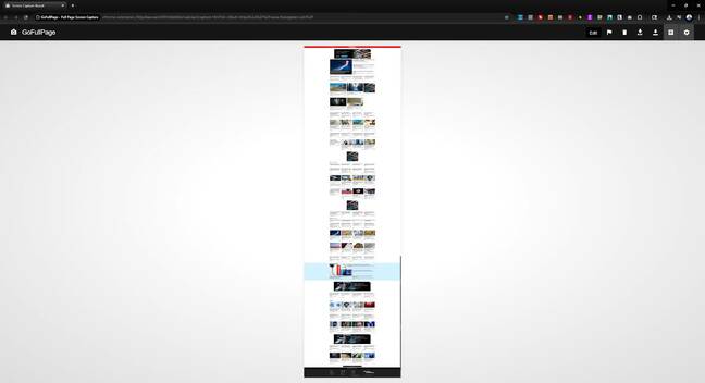 Full web page capture in GoFullPage
