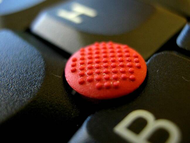 ThinkPad TrackPoint with soft dome top. Image by Inklein, Creative Commons 3.0
