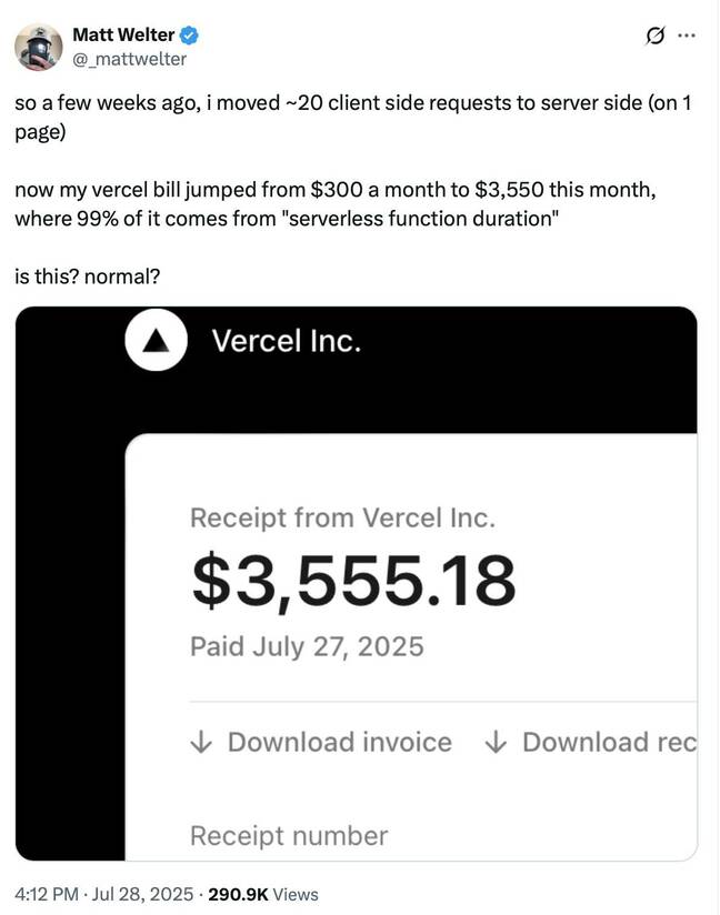 AWS Lambda loves charging for idle time: Vercel claims it found a way to dodge the bill