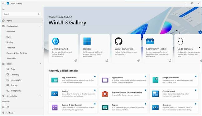 The WinUI 3 gallery is an official demonstration of the UI framework The WinUI 3 gallery is an official demonstration of the UI framework