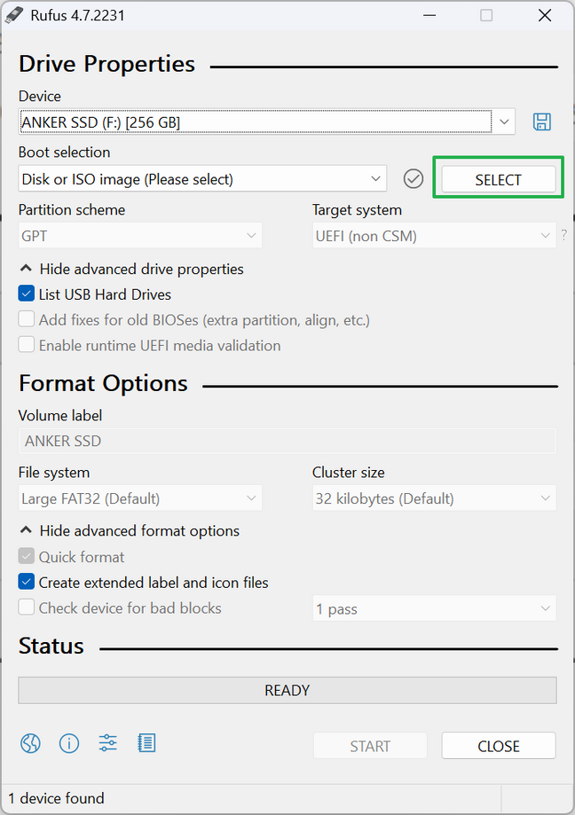 Choose your ISO file
