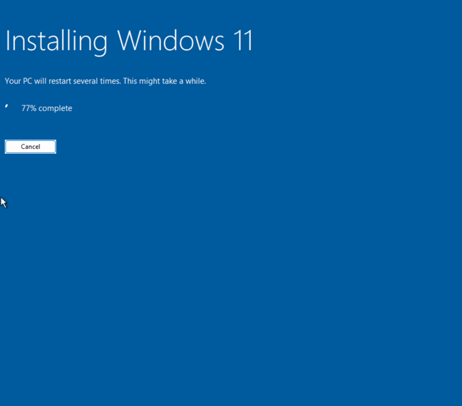 Windows 11 install process
