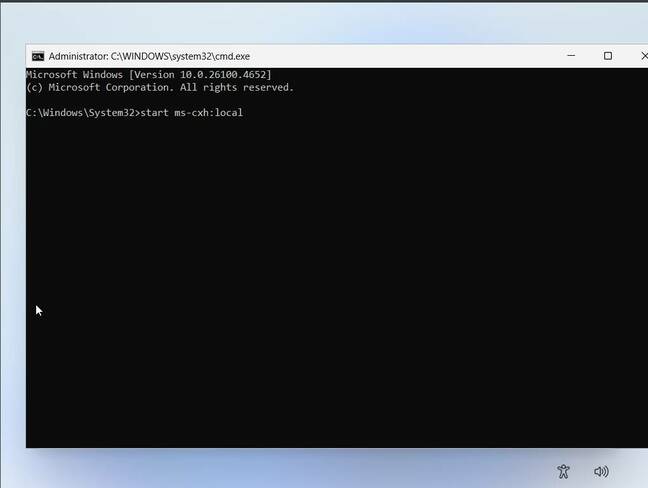 Enter start ms-chx:local