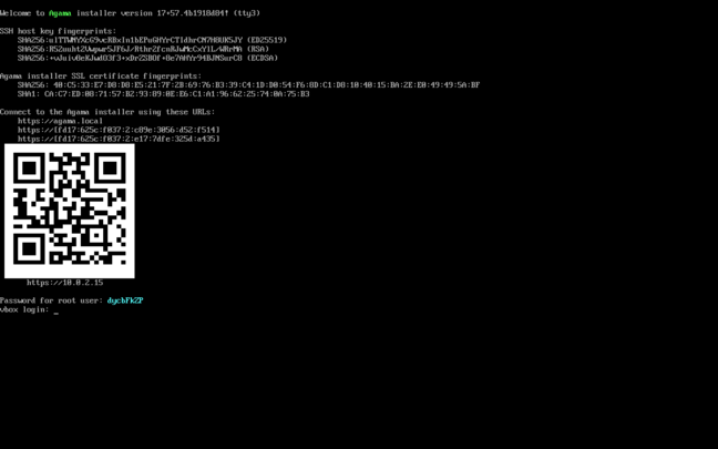 If you switch virtual consoles, you can see how to connect to the Agama installer from another machine. 