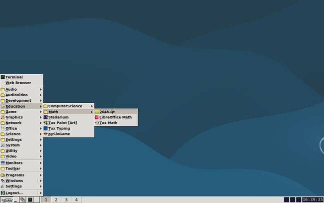 Debian Junior has a very stripped-back IceWM session, but lots of fun apps for kids.