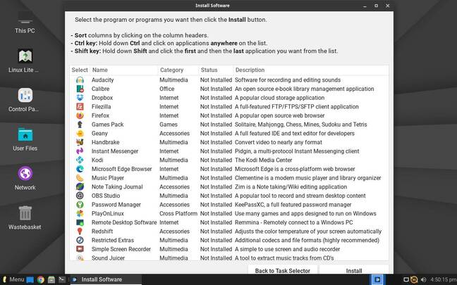 The built-in Software Store mixes FOSS and proprietary freeware, but it has all the essentials.