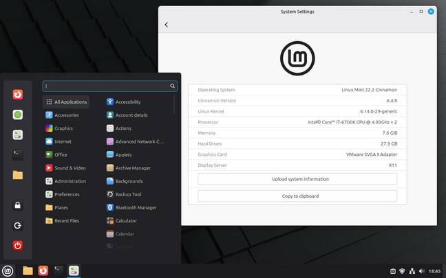 Mint 22.2 has a new version of Cinnamon, but it's not radically different